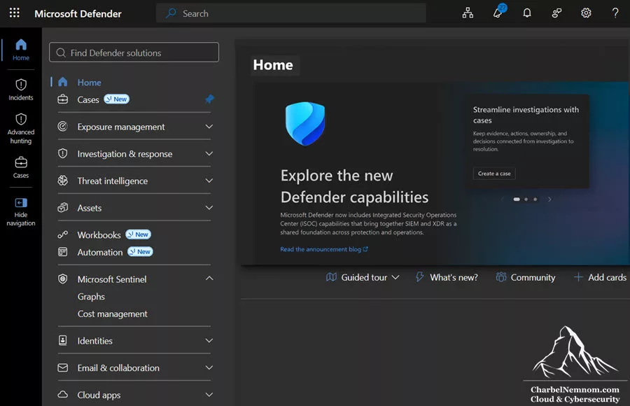 ISOC capabilities banner on the Microsoft Defender portal home page